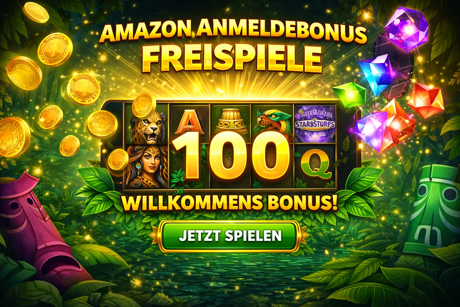 Amazon Slots Casino Anmeldebonus mit Freispielen für neue Spieler